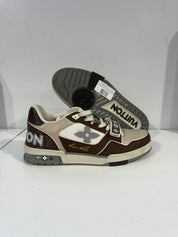 Louis Vuitton LV Trainer Moka Brown Monogram Flower - Pre-Owned Size 11 (No original box)