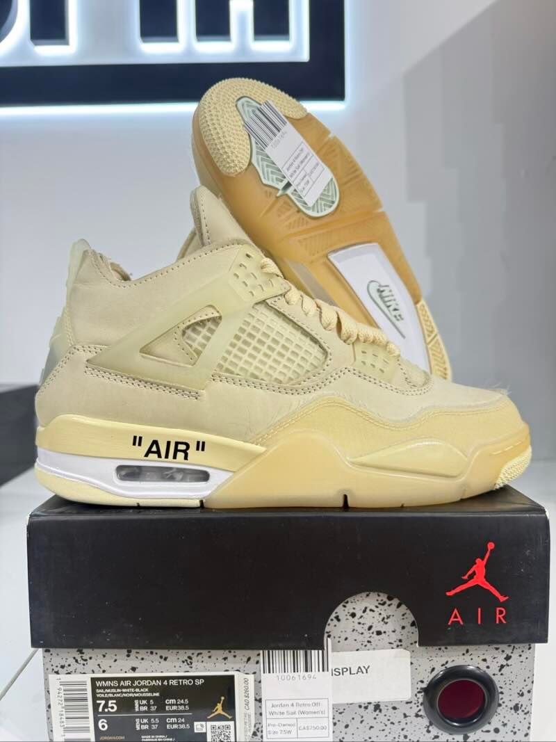 Jordan 4 Retro Off-White Sail (Women's) - Pre-Owned Size 7.5W