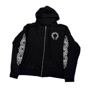 Chrome Hearts Horseshoe Thermal Floral Zip-Up Hoodie Black - Worn Once Size XXL