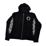 Chrome Hearts Horseshoe Thermal Floral Zip-Up Hoodie Black - Worn Once Size XXL