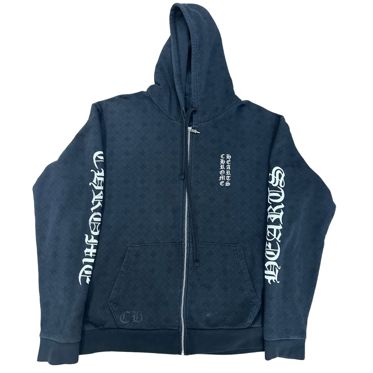 Chrome Hearts Monogram Zip-Up Hoodie Black - Pre-Owned Size L