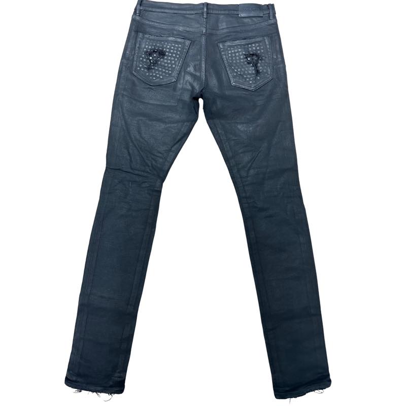 Purple Brand P001 Slim Fit Black Coated Jeans - Pre-Owned Size 31