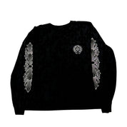 Chrome Hearts Cemetery Cross All Over Print Logo L/S T-Shirt Black - Pre-Owned Size XXL