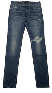 Amiri Deep Indigo Broken Distressed Jean