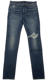 Amiri Deep Indigo Broken Distressed Jean