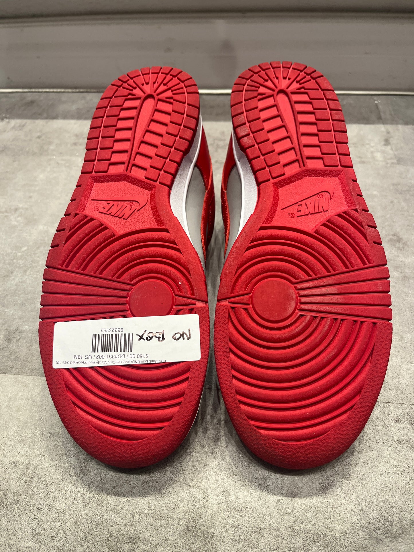 Nike Dunk Low UNLV Medium Grey Varsity Red (Preowned Size 10)