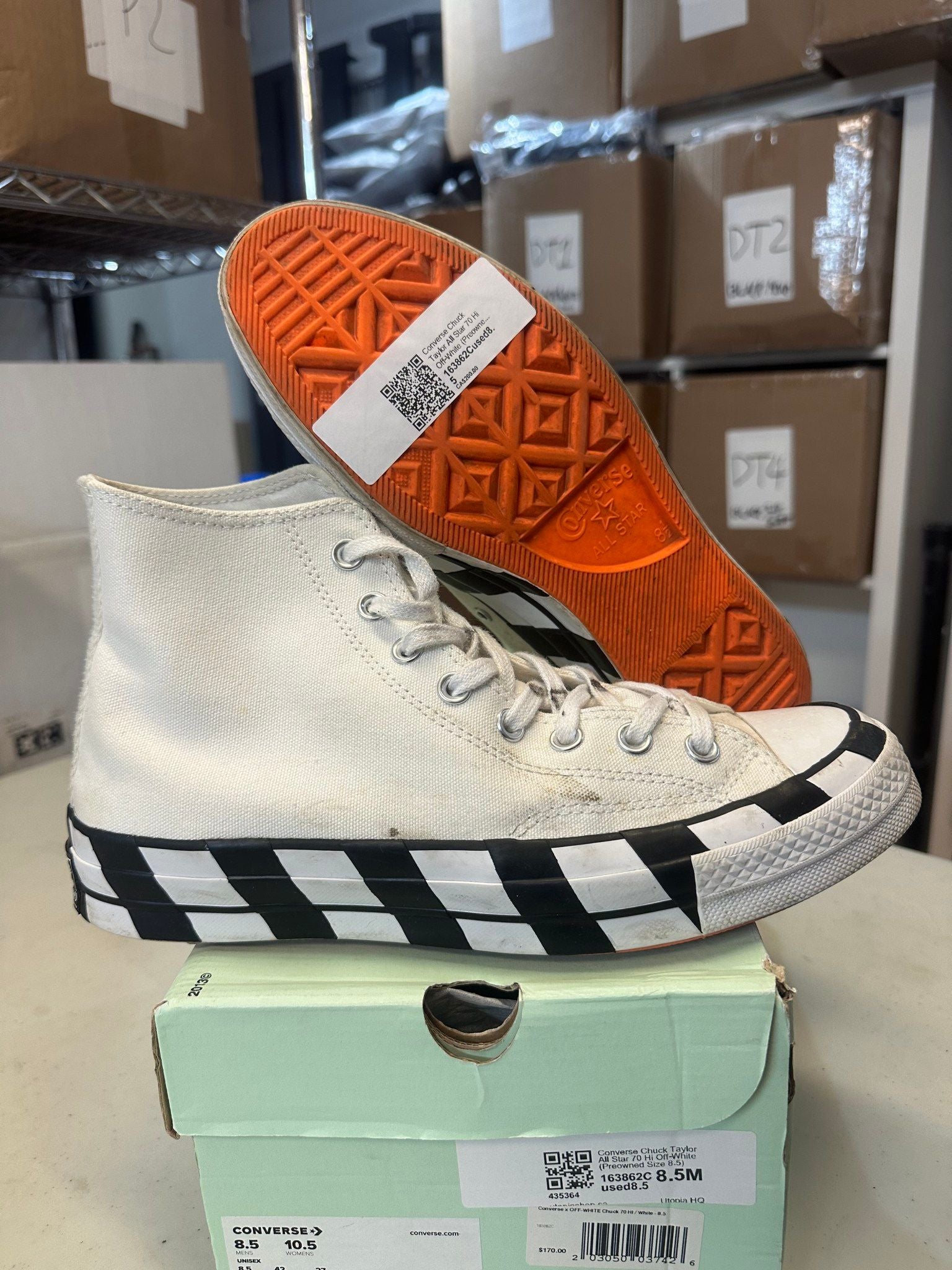 Converse Chuck Taylor All Star 70 Hi Off-White - Pre-Owned Size 8.5