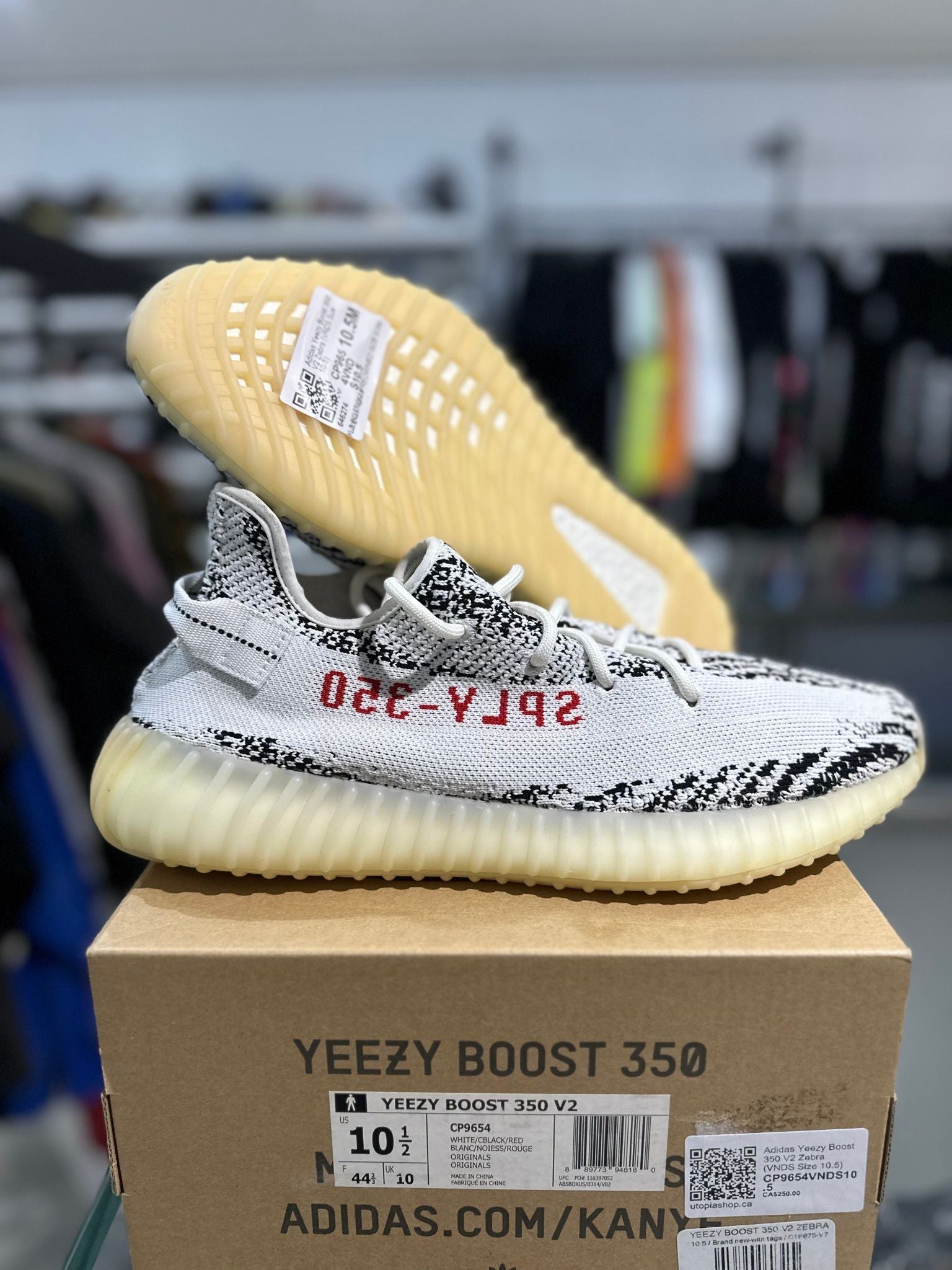 Adidas Yeezy Boost 350 V2 Zebra - Pre-Owned Size 10.5 (VNDS)