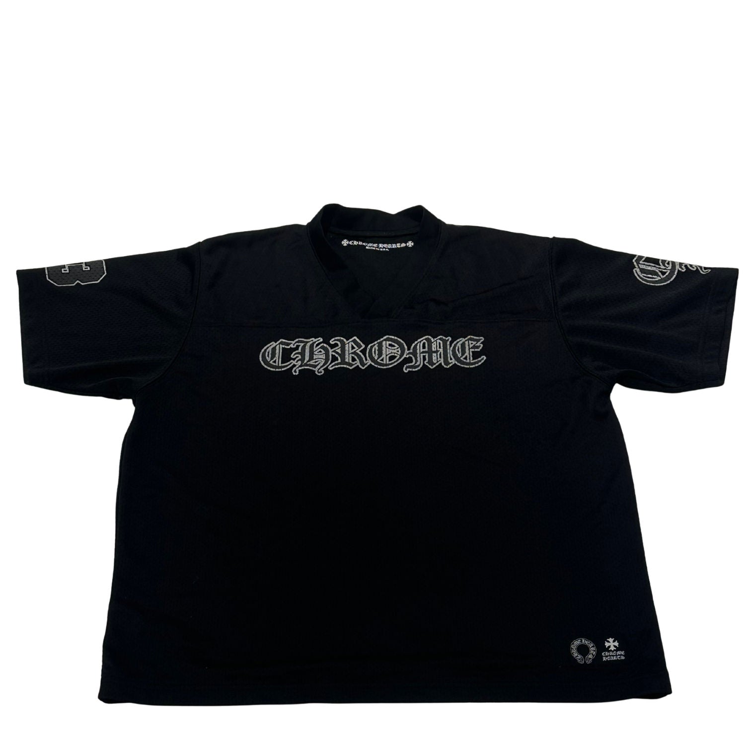 Chrome Hearts Mesh Stadium Football Jersey Black - Lightly Pre-Owned Size L