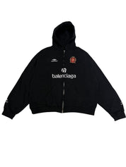 Balenciaga Paris Soccer Zip-Up Hoodie Black - Lightly Used XL