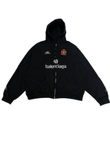 Balenciaga Paris Soccer Zip-Up Hoodie Black - Lightly Used XL