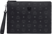 MCM Aren Wristlet Zip Pouch Black (Preowned) - Pre-Owned