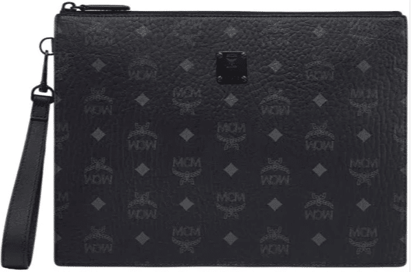 MCM Aren Wristlet Zip Pouch Black (Preowned) - Pre-Owned