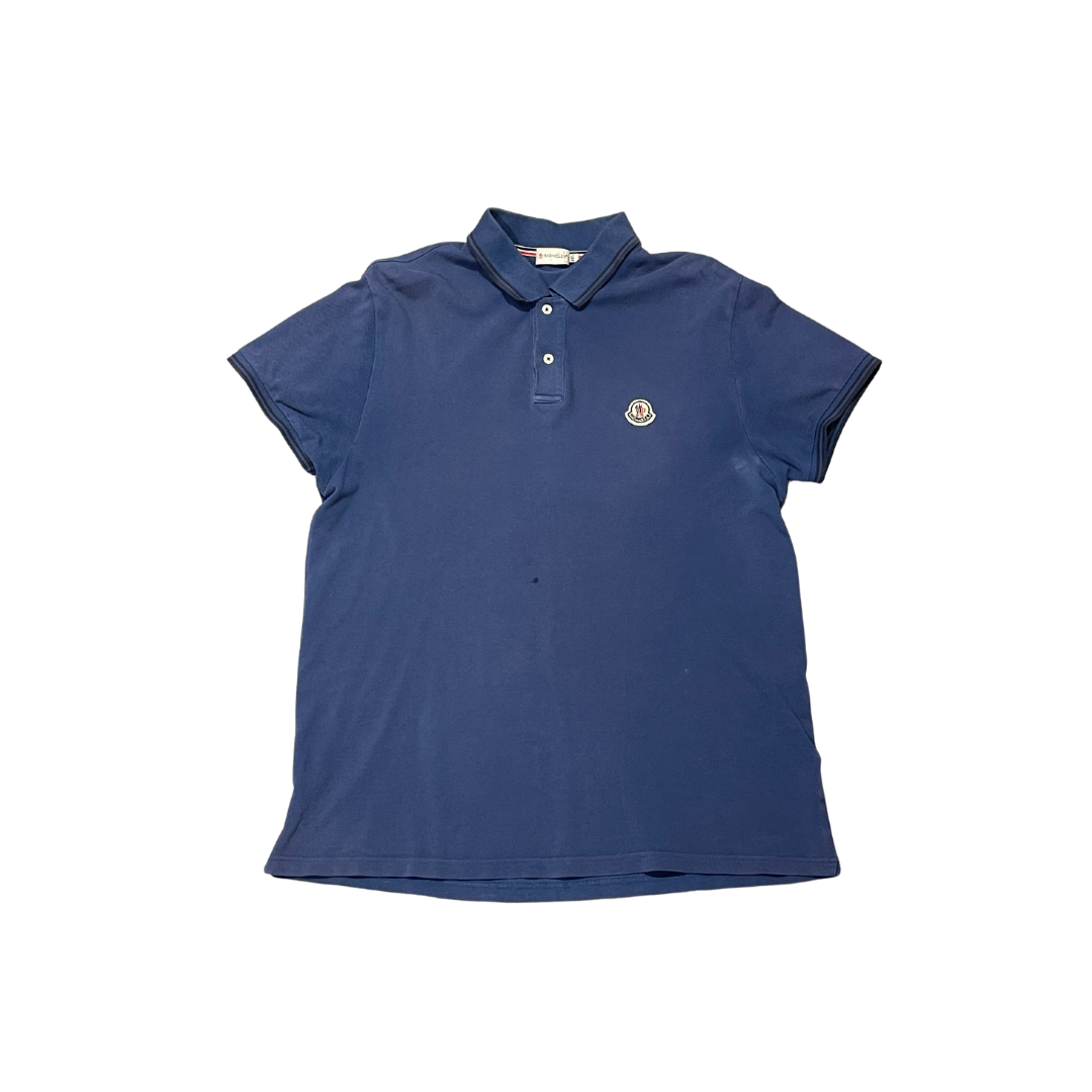 Moncler Patch Polo Shirt Blue (Preowned)