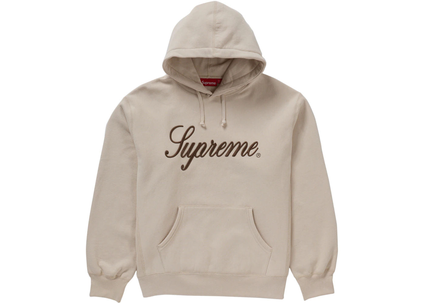 Supreme Embroidered Script Hooded Sweatshirt Stone