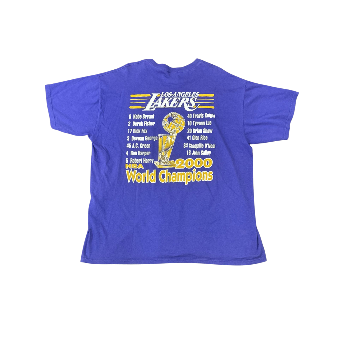 Vintage Purple 2000s Los Angeles Lakers World Champs Roster NBA T-Shirt