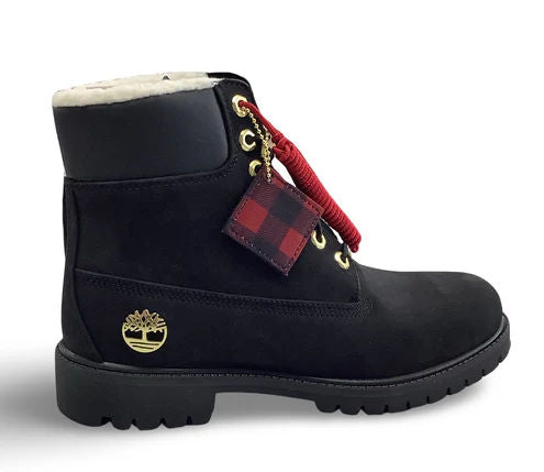 Timberland 6 Inch Premium Warm Fur Lined Black Gold