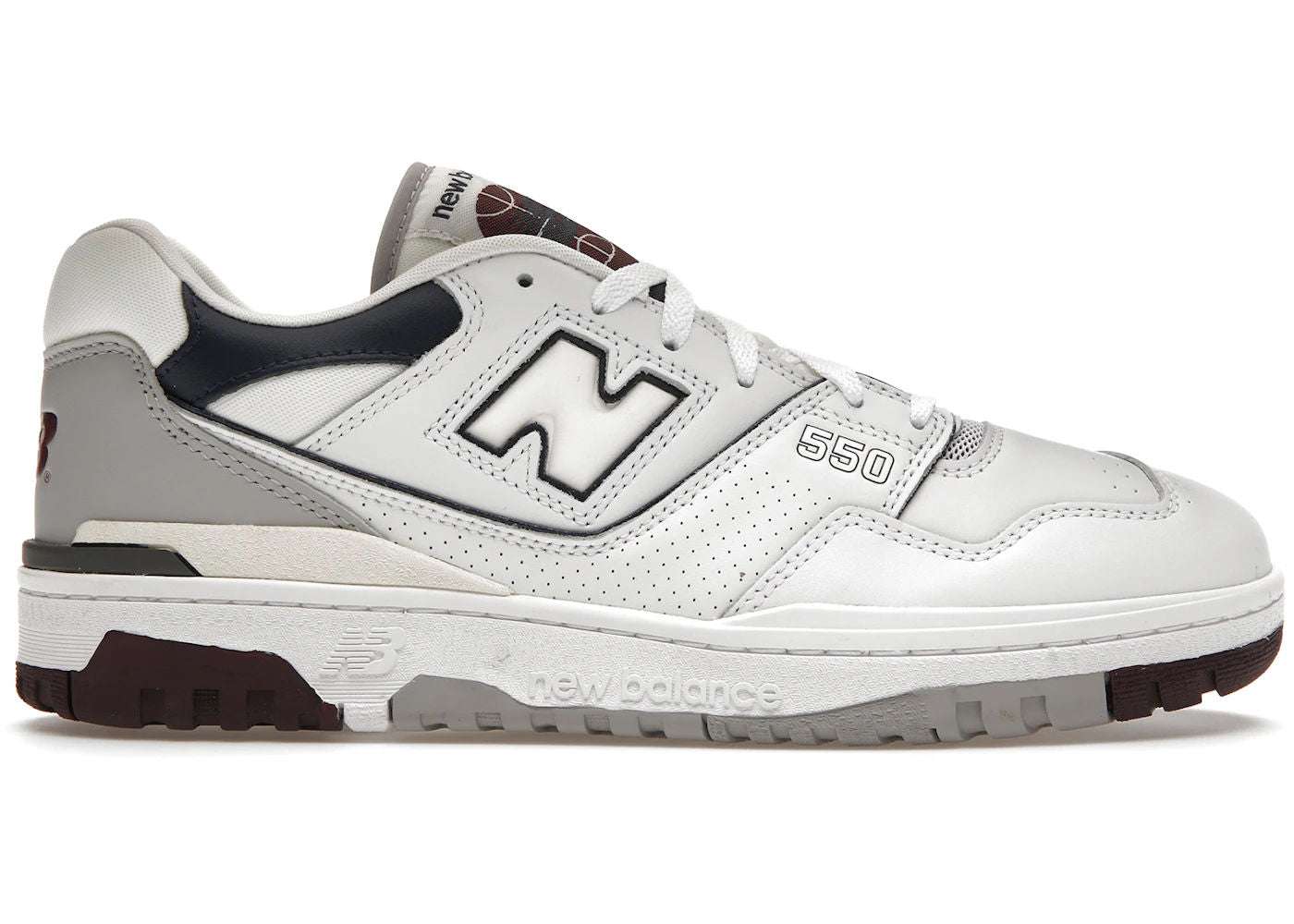 New Balance 550 White Maroon Natural Indigo
