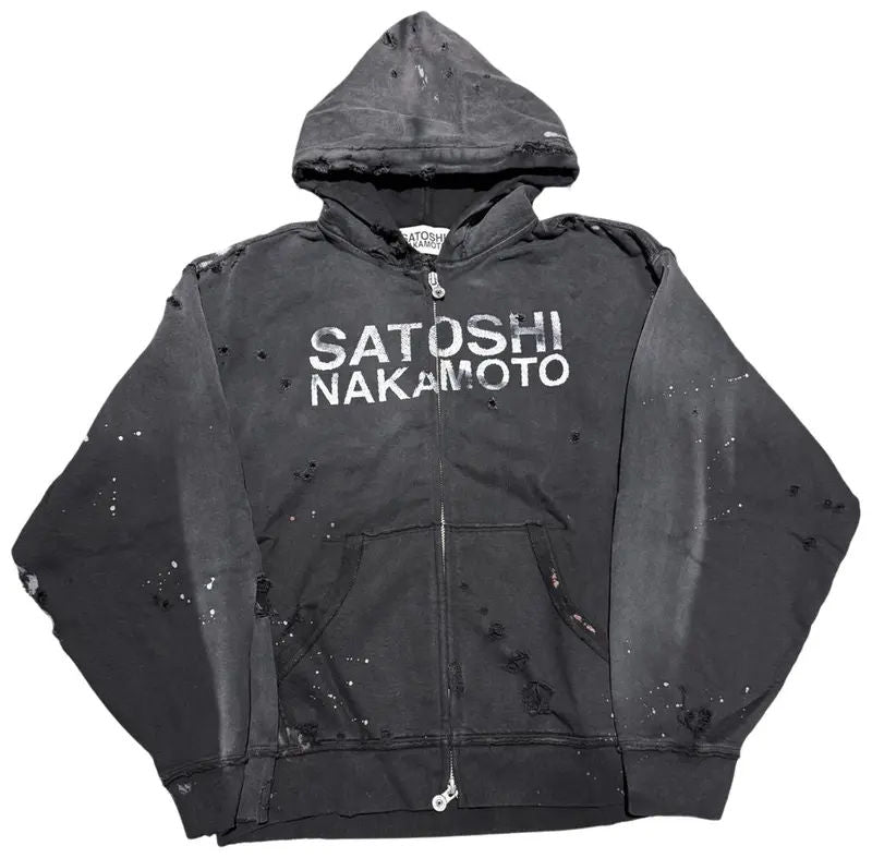 Satoshi Nakamoto Luke Fleece Zip-Up Hoodie Black