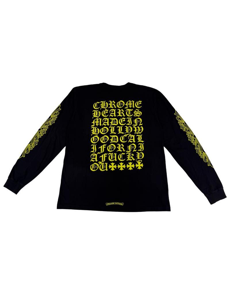 Chrome Hearts Eye Chart Floral L/S T-Shirt Black - Lightly Used Size XL