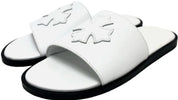 Chrome Hearts Leather Cross Patch White Sandals