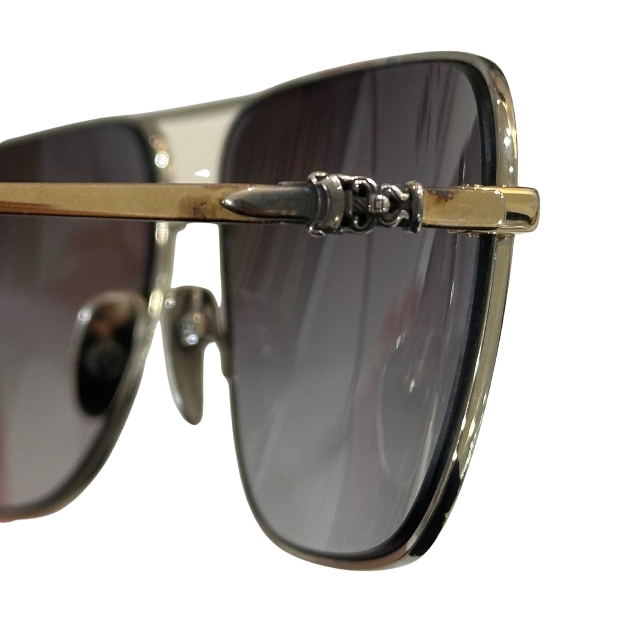 Chrome Hearts Stains VII Sunglasses Black/Gold (Preowned) - Pre-Owned