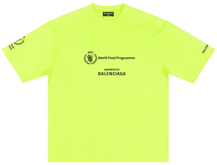 Balenciaga World Food Programme Graphic T-Shirt Fluorescent Yellow