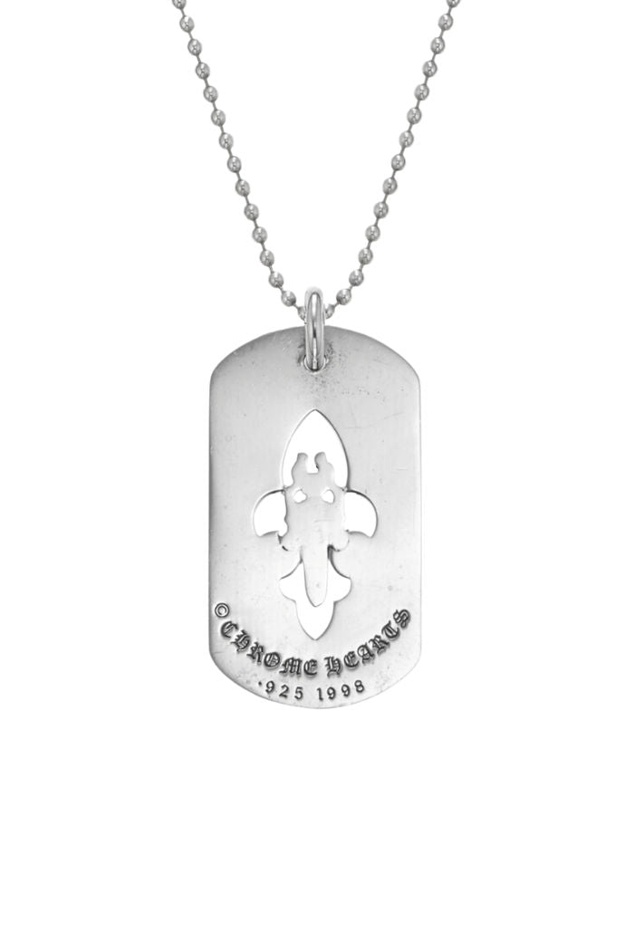 Chrome Hearts Dagger Dog Tag Pendant with 30in Ball Chain