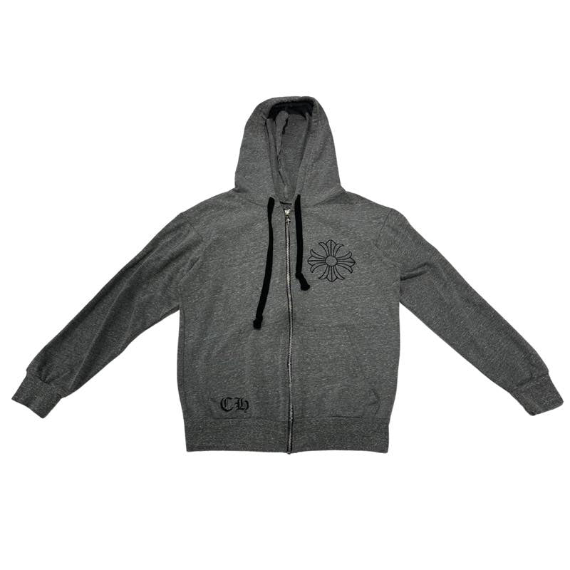 Chrome Hearts Framed Plus Cross Zip-Up Hoodie Grey - Lightly Pre-Owned Size S