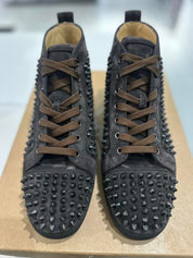 Christian Louboutin Louis Flat Veau Velour High-Top Brown - Pre-Owned Size 9