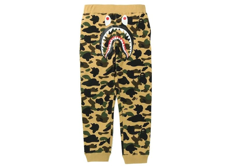 BAPE 1st Camo Shark Slim Sweat Pants (SS22) Yellow