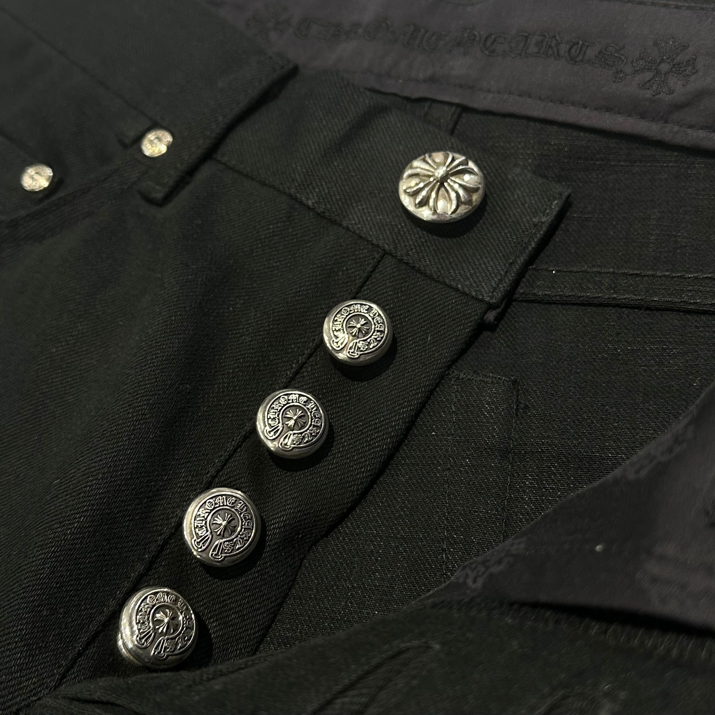 Chrome Hearts Fleur Knee Straight Leg Jeans