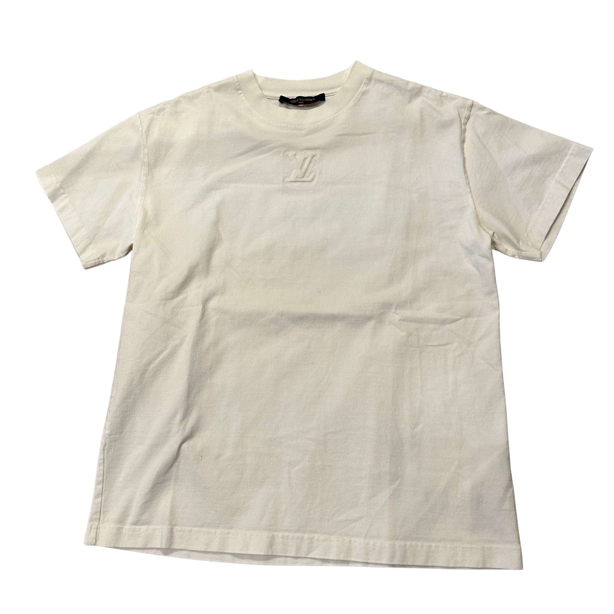 Louis Vuitton Embossed Logo Tee White (Preowned Size XS fits S) - Pre-Owned