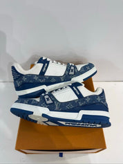 Louis Vuitton LV Trainer Monogram Denim White Blue - Lightly Used Size 11