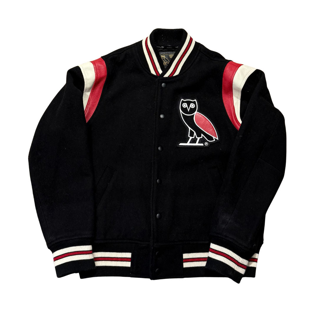 Ovo October's Very Own Black/Red Varsity Jacket - Pre-Owned Size XL
