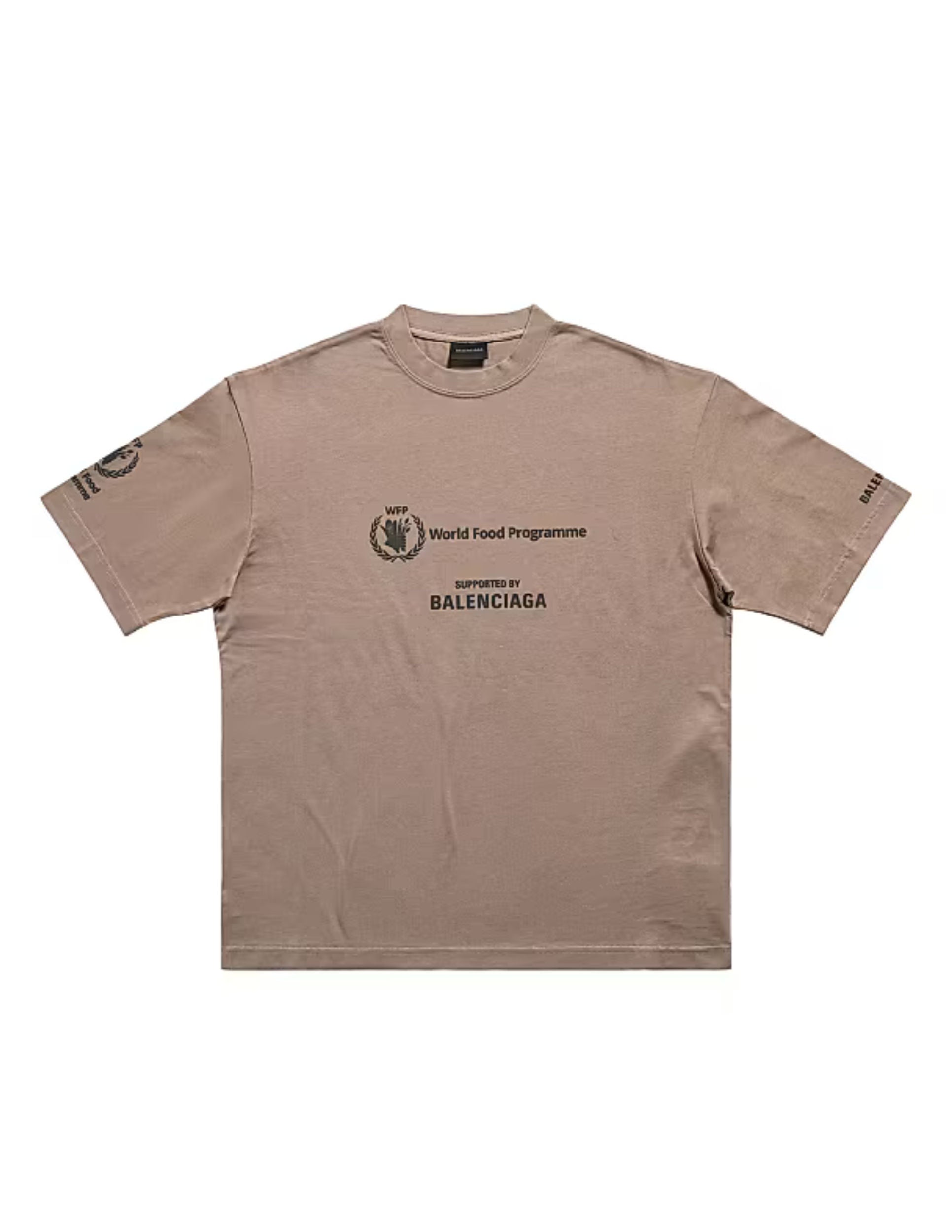 Balenciaga World Food Programme Logo T-Shirt Brown Black