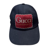 GUCCI La Saison Logo Label Drill Baseball Cap Black (Preowned) - Pre-Owned