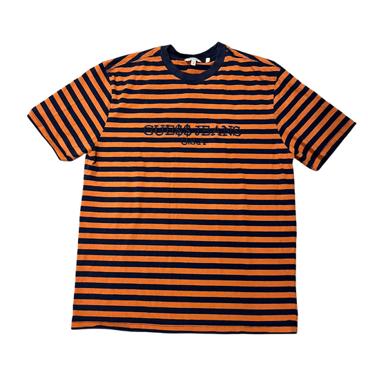 Guess Jeans x A$AP Rocky Striped T-Shirt Orange/Navy (Preowned)