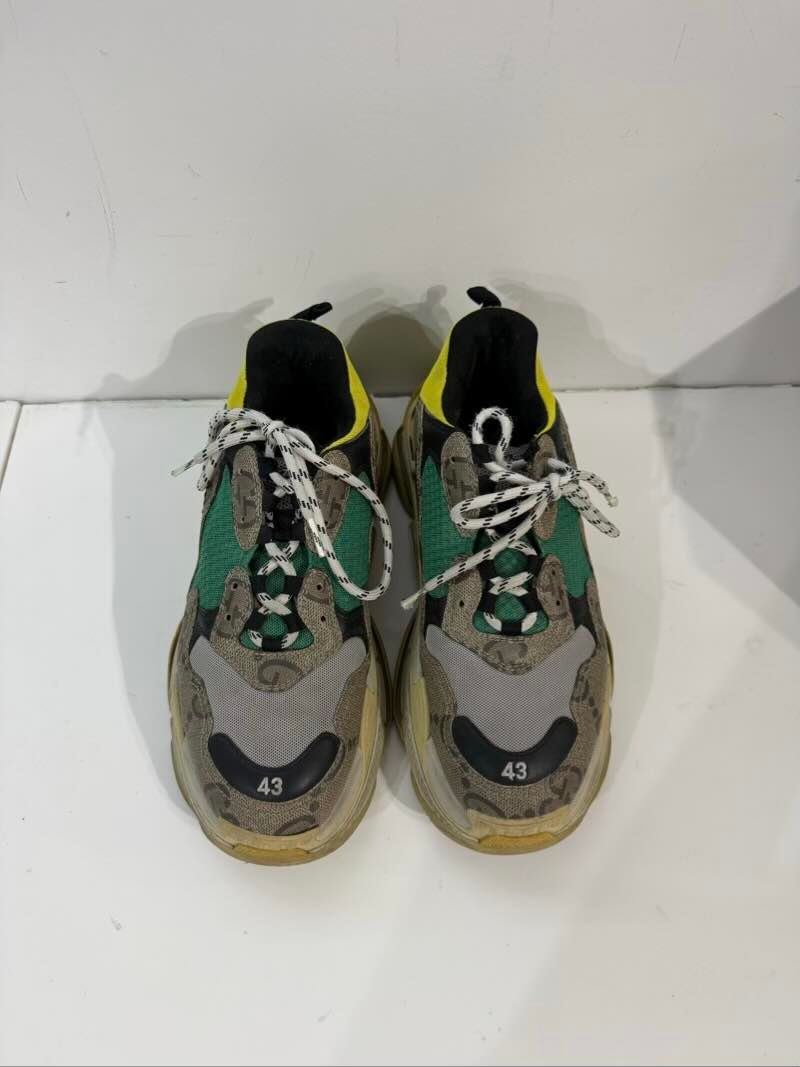 Gucci x Balenciaga The Hacker Project Triple S Beige Green Yellow - Pre-Owned Size 10M (No Original Box)