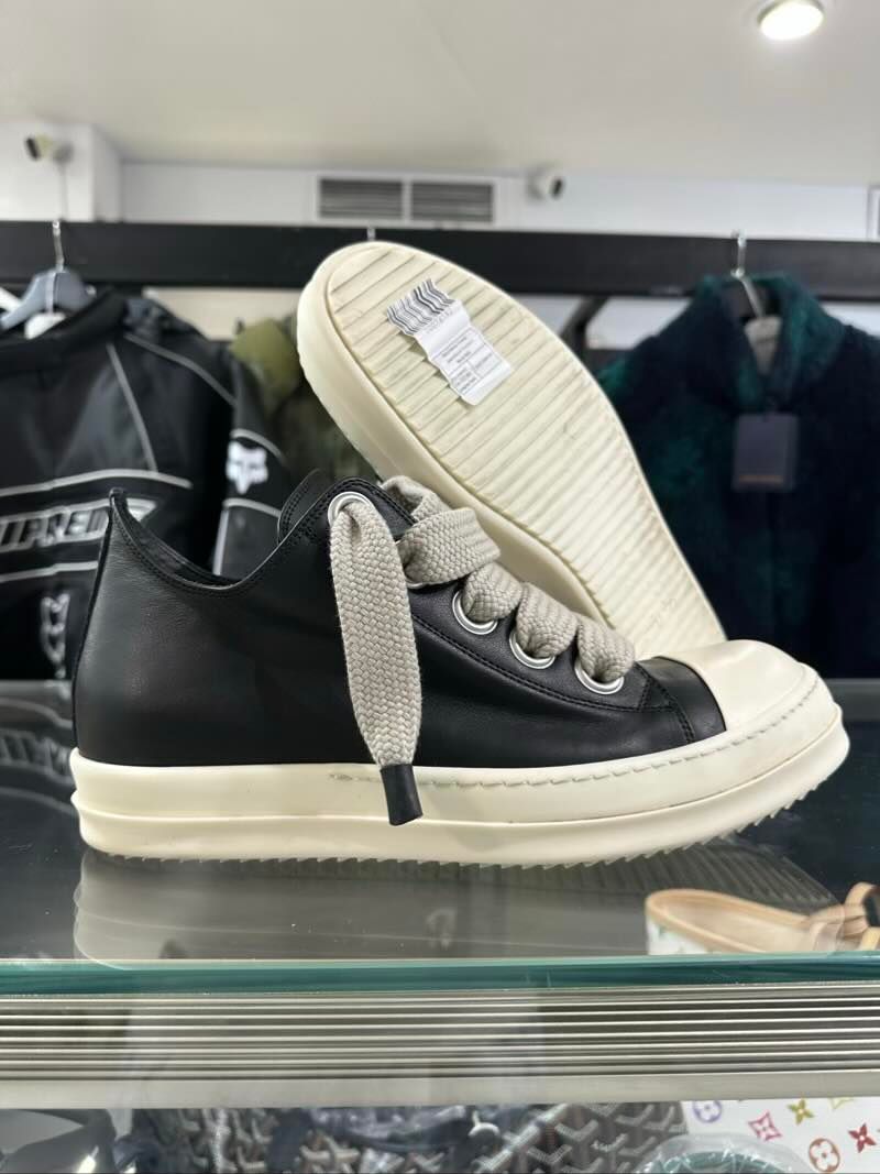 Rick Owens Temple Jumbolaced Sneakers Black/Milk - Pre-Owned Size 10.5 (No original box)