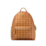 MCM Medium Visetos Stark Backpack Cognac Brown - Pre-Owned