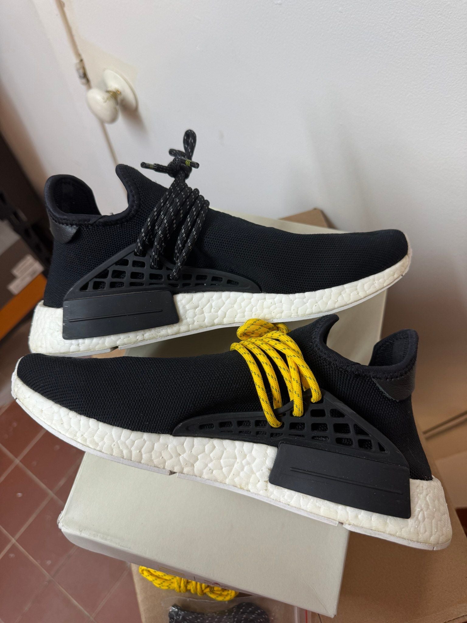 adidas NMD HU Pharrell Human Species Black - Lightly Pre-Owned Size 8.5