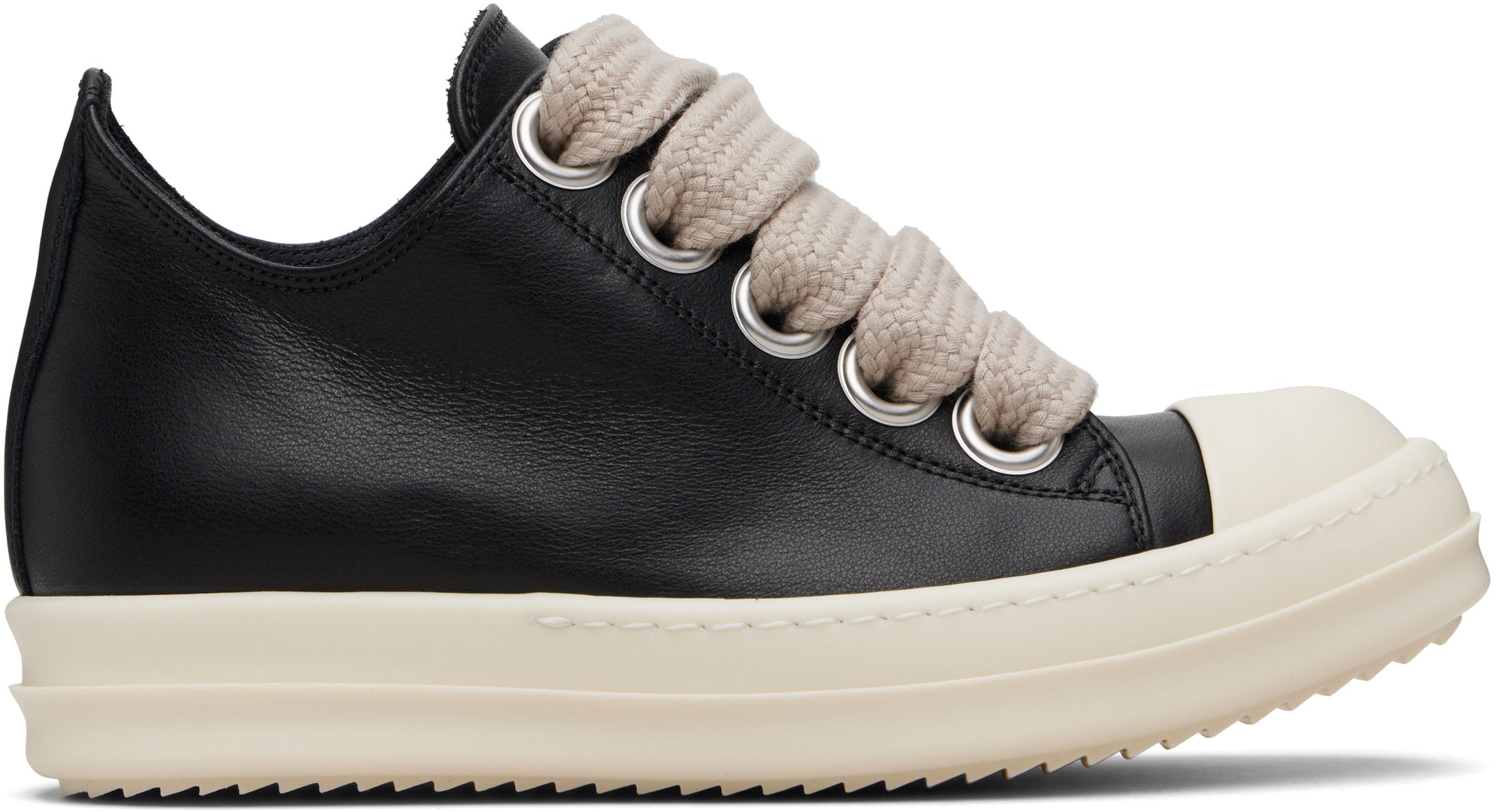 Rick Owens Temple Jumbolaced Sneakers Black/Milk - Pre-Owned Size 10.5 (No original box)