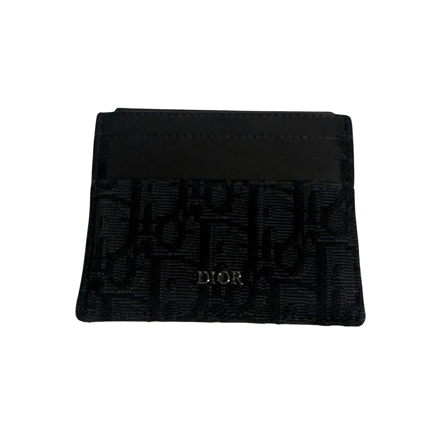 Dior Oblique Jacquard Card Holder Black - Lightly Used