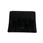Dior Oblique Jacquard Card Holder Black - Lightly Used