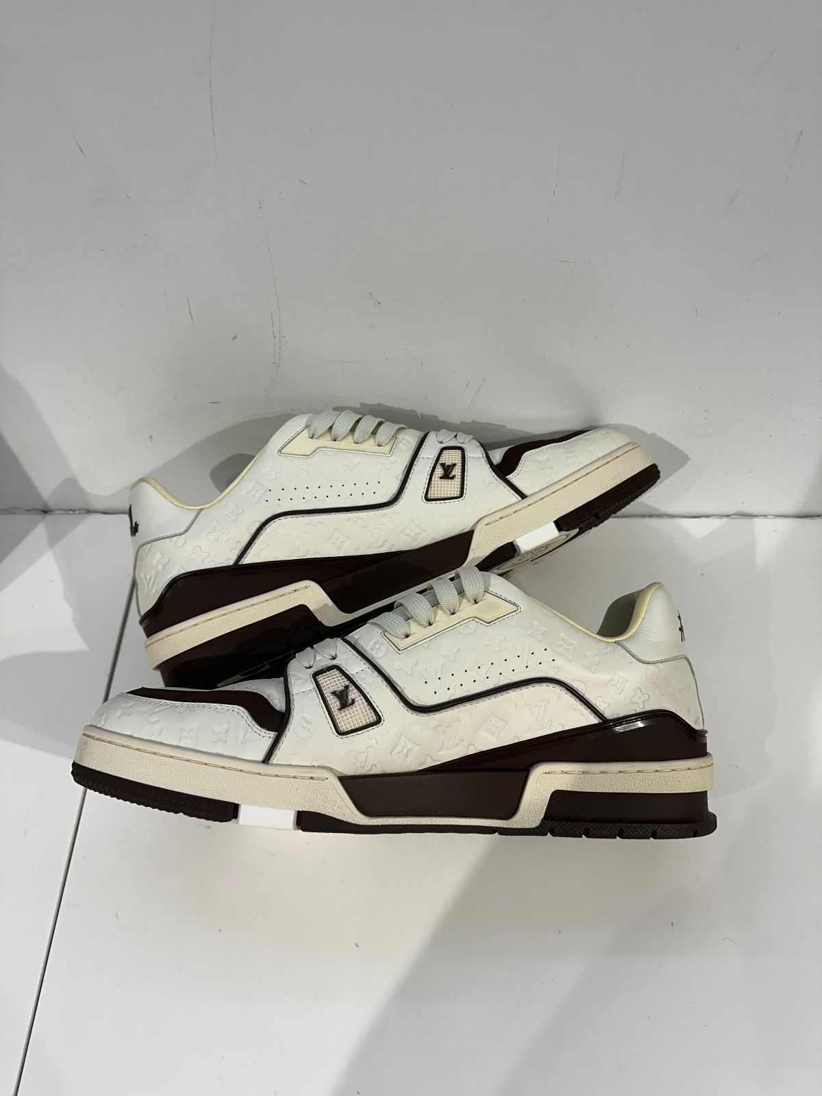 Louis Vuitton by Tyler, the Creator LV Trainer White Mocha - Pre-Owned Size 11 (No original box)