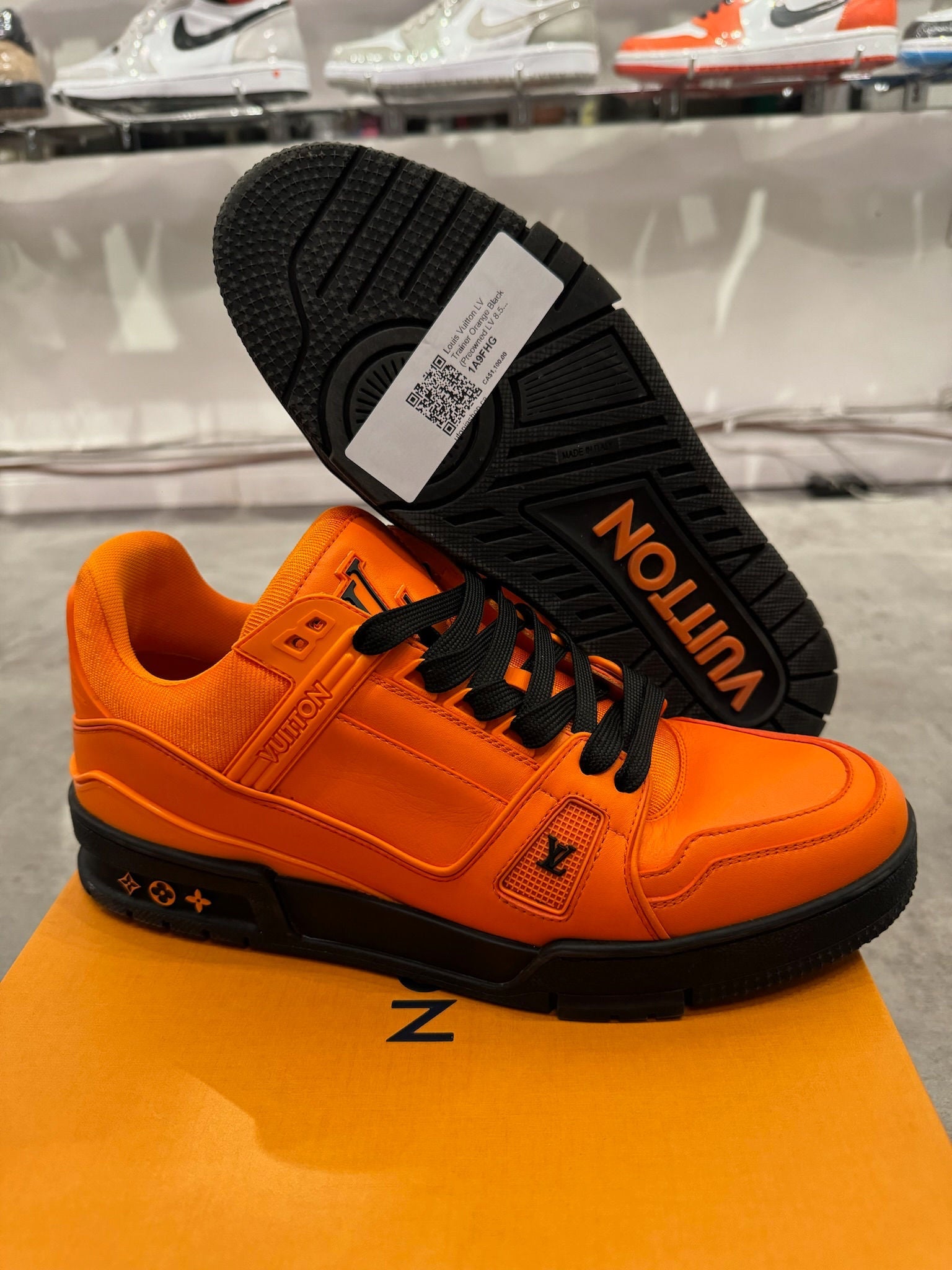Louis Vuitton LV Trainer Orange Black - Pre-Owned Size LV 8.5/ US 10M