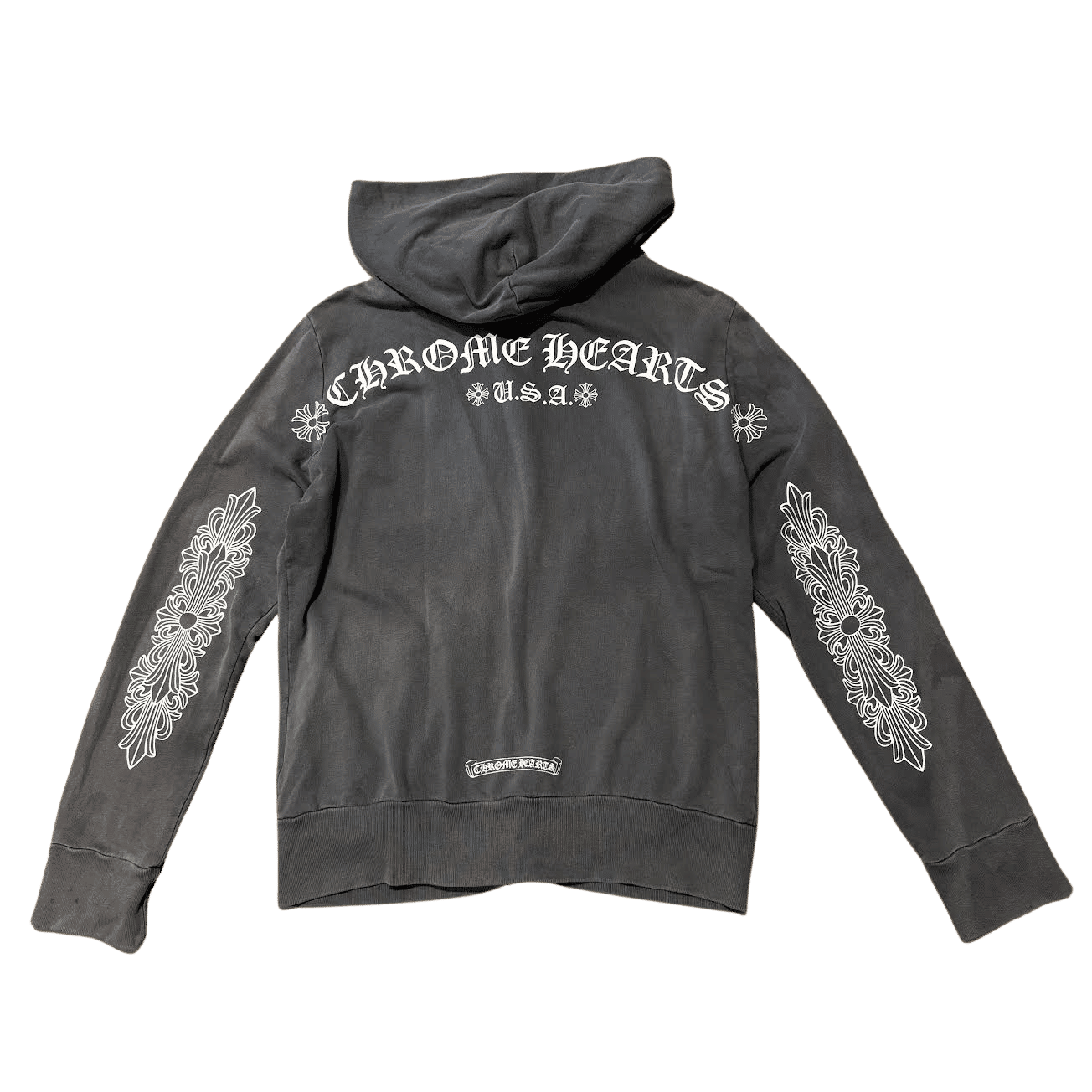 Chrome Hearts Friends and Family Exclusive Shoulder Floral Zip-Up Hoodie Grey - Lightly Pre-Owned Size S