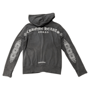 Chrome Hearts Friends and Family Exclusive Shoulder Floral Zip-Up Hoodie Grey - Lightly Pre-Owned Size S
