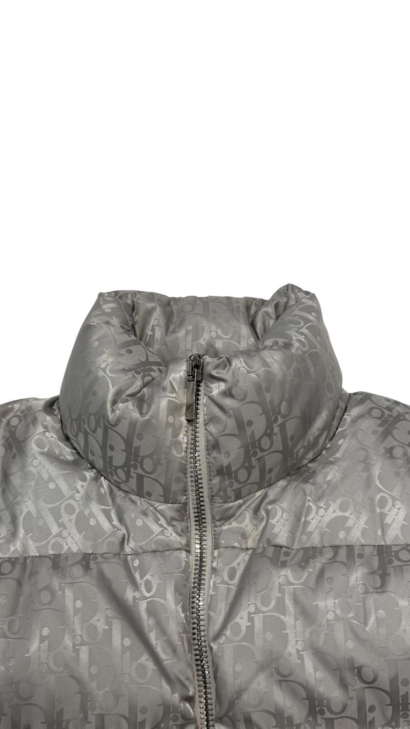 Dior Oblique Technical Jacquard Down Jacket Silver - Lightly Pre-Owned Size M